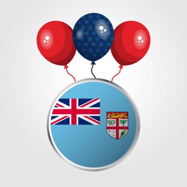 Balonlu Fiji Ulusal Bayrağını Kutlama