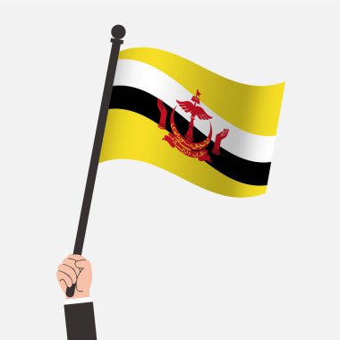 El ele tutuşan Brunei Sallanan Bayrak