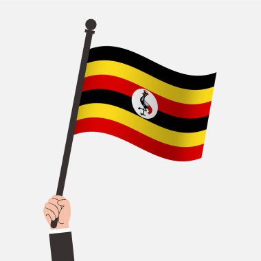 El ele tutuşan Uganda Dalgalanan Bayrağı
