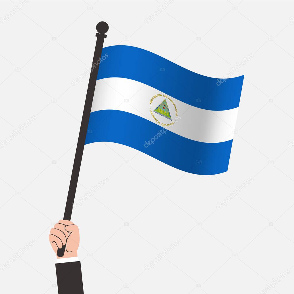 Hand Holding Nicaragua Waving Flag