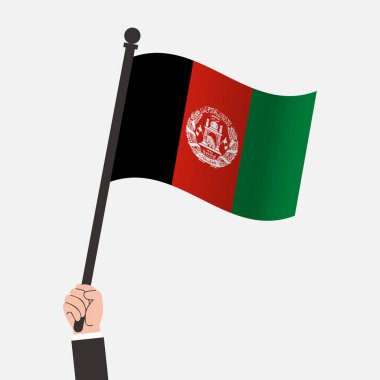 El ele tutuşan Afganistan Bayrağı