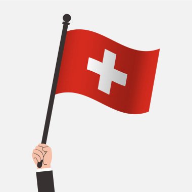 El ele tutuşan İsviçre Bayrağı