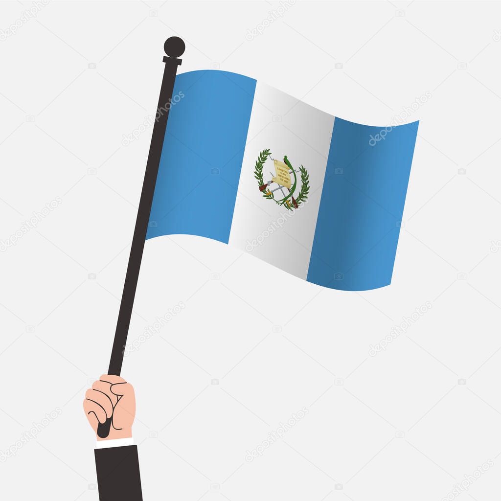 Hand Holding Guatemala Waving Flag