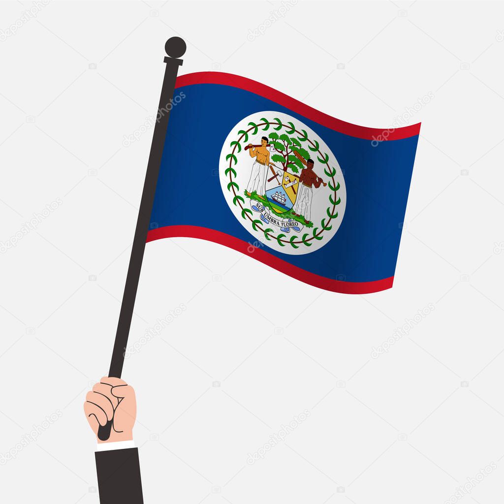Hand Holding Belize Waving Flag