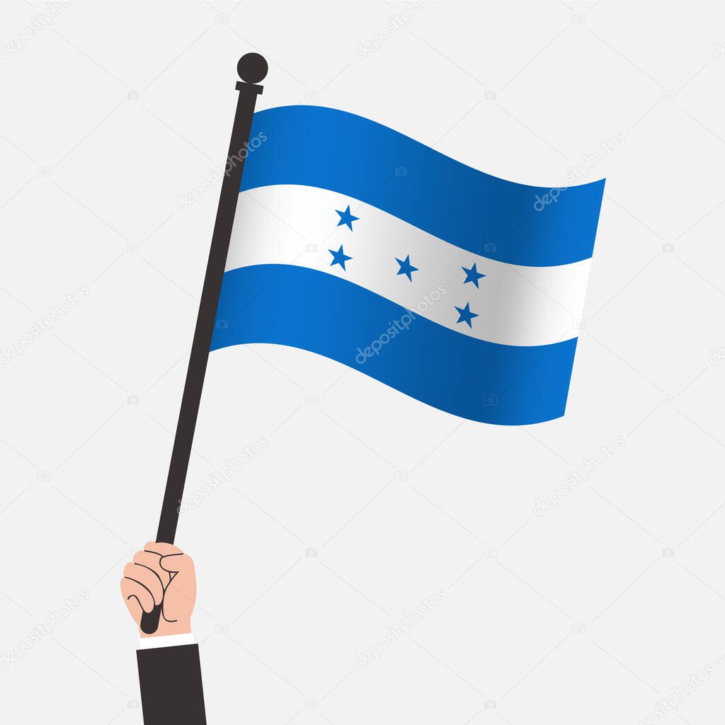 Hand Holding Honduras Waving Flag