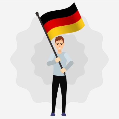 Almanya Bayrağını Tutan Mutlu Adam