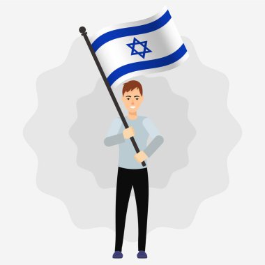 İsrail Bayrağını Tutan Mutlu Adam