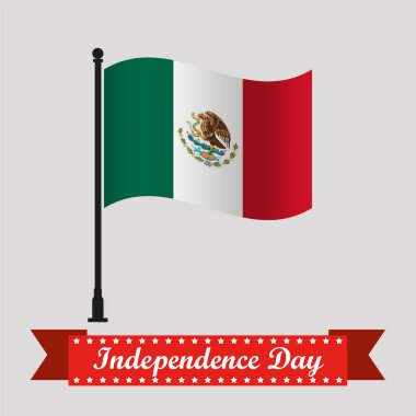 Sallanan Bayraklı Düz Meksika Bağımsızlık Günü