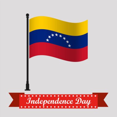 Sallanan Bayraklı Düz Venezuela Bağımsızlık Günü