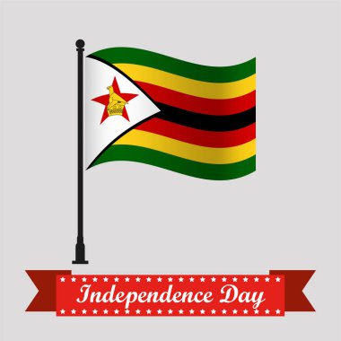 Sallanan Bayraklı Düz Zimbabve Bağımsızlık Günü