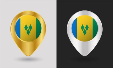 Altın ve Gümüş Saint Vincent ve Grenadines Bayrak Simgesi