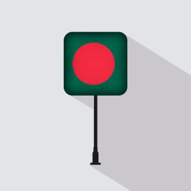 Bangladeş Bayrak Kutbu Vektör İllüstrasyonu