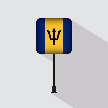 Barbados Meydanı Bayrak Kutbu Vektör İllüstrasyonu