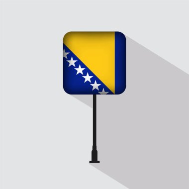 Bosna-Hersek Bayrak Kutbu Vektör İllüstrasyonu