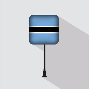 Botswana Bayrak Kutbu Vektör İllüstrasyonu