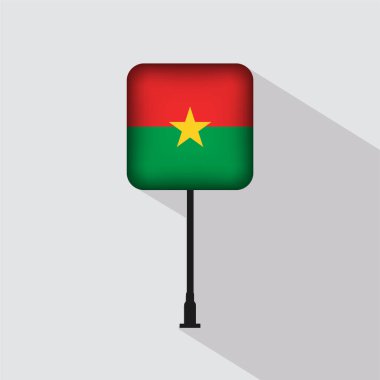 Burkina Faso Meydanı Bayrak Kutbu Vektör İllüstrasyonu
