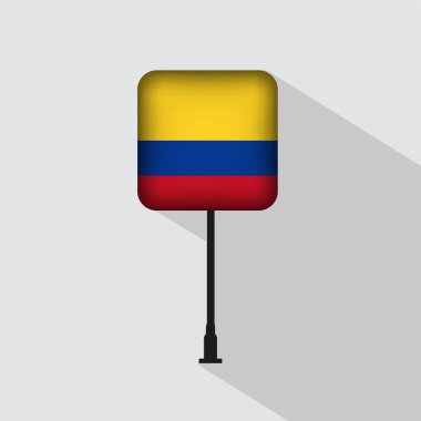 Kolombiya Bayrak Kutbu Vektör İllüstrasyonu