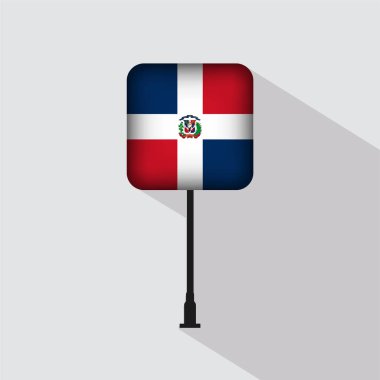 Dominik Cumhuriyeti Meydanı Bayrak Kutbu Vektör İllüstrasyonu