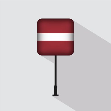 Letonya Bayrak Kutbu Vektör İllüstrasyonu