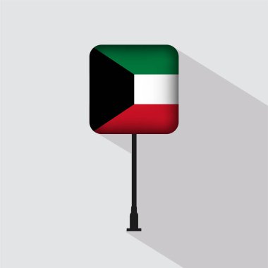 Kuveyt Bayrak Kutbu Vektör İllüstrasyonu