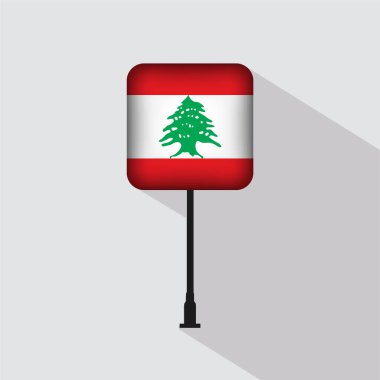 Lübnan Bayrak Kutbu Vektör İllüstrasyonu