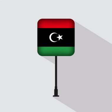 Libya Bayrak Kutbu Vektör İllüstrasyonu
