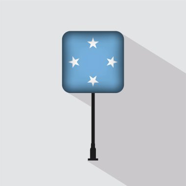Mikronezya Bayrak Kutbu Vektör İllüstrasyonu