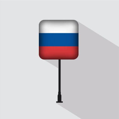 Rusya Bayrak Kutbu Vektör İllüstrasyonu