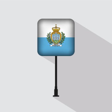 San Marino Bayrak Kutbu Vektör İllüstrasyonu