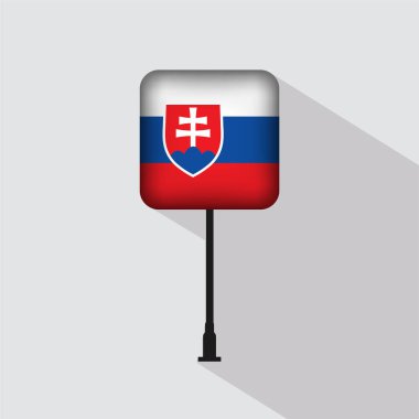 Slovakya Bayrak Kutbu Vektör İllüstrasyonu