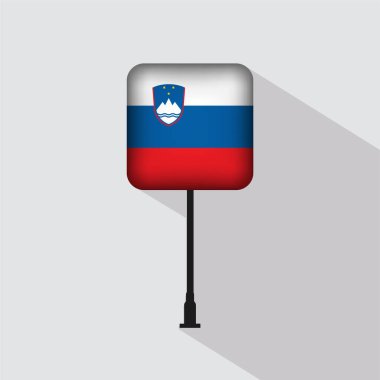 Slovenya Bayrak Kutbu Vektör İllüstrasyonu