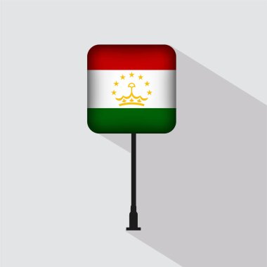 Tacikistan Bayrak Direği Vektör İllüstrasyonu