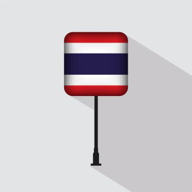 Tayland Bayrak Kutbu Vektör İllüstrasyonu