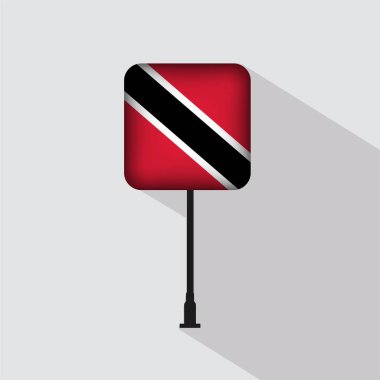 Trinidad ve Tobago Bayrak Kutbu Vektör İllüstrasyonu