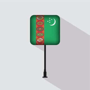 Türkmenistan Bayrak Kutbu Vektör İllüstrasyonu