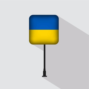 Ukrayna Bayrak Kutbu Vektör İllüstrasyonu