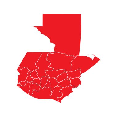 Abstract Red Guatemala Map with Cities