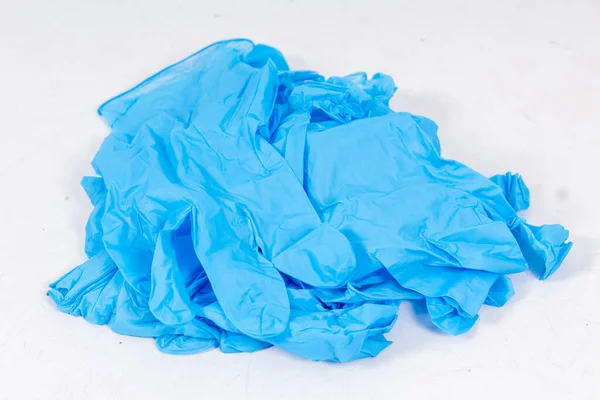 Blue Gloves Health Protection Isolated White Background Medical Nitrile Gloves — Stock Photo, Image