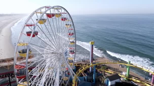 Tournage Drone Aérien Jetée Santa Monica Los Angeles Californie Concept — Video