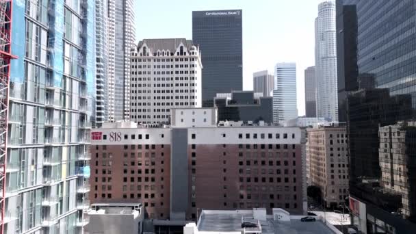Висококутний Повітряний Дрон Знятий Центрі Лос Анджелеса Концепція Життя Лос — стокове відео