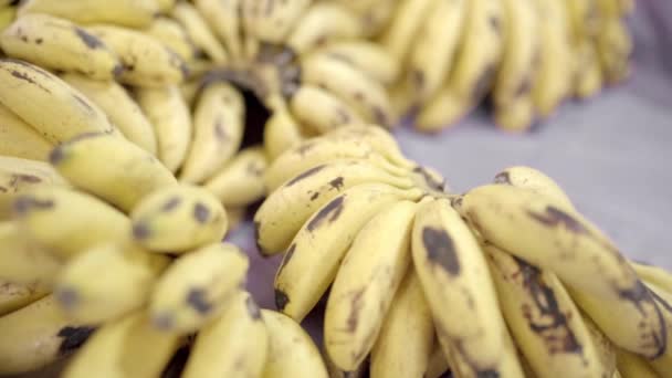 一些香蕉被陈列在墨西哥街头市场的摊位上 在传统的墨西哥市场上美的销售概念 — 图库视频影像