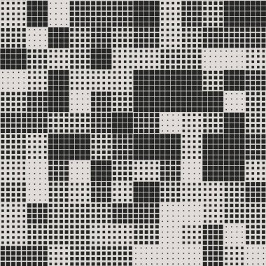 Modern Stylish Halftone Square Destern Soyut Arkaplan. Değişken kare şekilli tek renkli ızgara. Çağdaş tasarım, dijital sanat ve teknolojiden esinlenilmiş projeler için ideal.