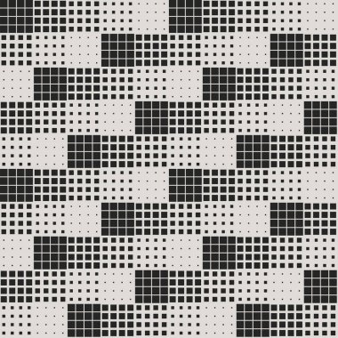 Modern Stylish Halftone Square Destern Soyut Arkaplan. Değişken kare şekilli tek renkli ızgara. Çağdaş tasarım, dijital sanat ve teknolojiden esinlenilmiş projeler için ideal.