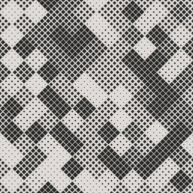 Modern Stylish Halftone Square Destern Soyut Arkaplan. Değişken kare şekilli tek renkli ızgara. Çağdaş tasarım, dijital sanat ve teknolojiden esinlenilmiş projeler için ideal.