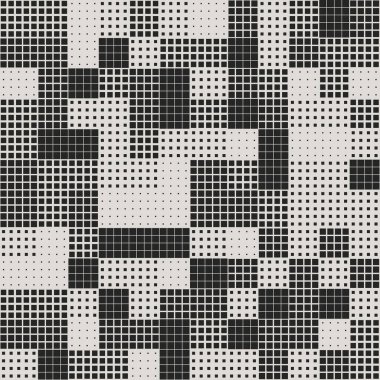 Modern Stylish Halftone Square Destern Soyut Arkaplan. Değişken kare şekilli tek renkli ızgara. Çağdaş tasarım, dijital sanat ve teknolojiden esinlenilmiş projeler için ideal.