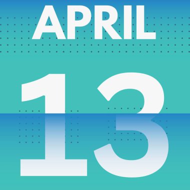 April 13 . minimal Style calendar .date ,day, month , the month of April clipart