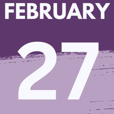 February 27 ,written calendar , Daily Calendar Icon in flat design style clipart