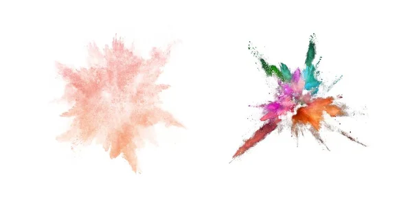 Holi Brillante Color Pintura Polvo Festival Explosión Estallido Aislado Fondo — Foto de Stock