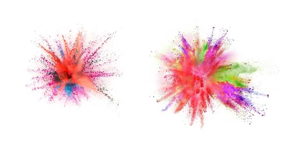 Holi Brillante Color Pintura Polvo Festival Explosión Estallido Aislado Fondo — Foto de Stock