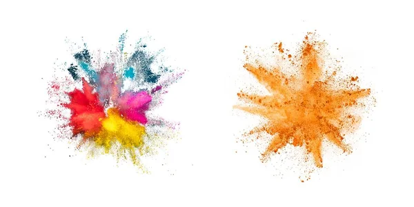 Holi Brillante Color Pintura Polvo Festival Explosión Estallido Aislado Fondo —  Fotos de Stock